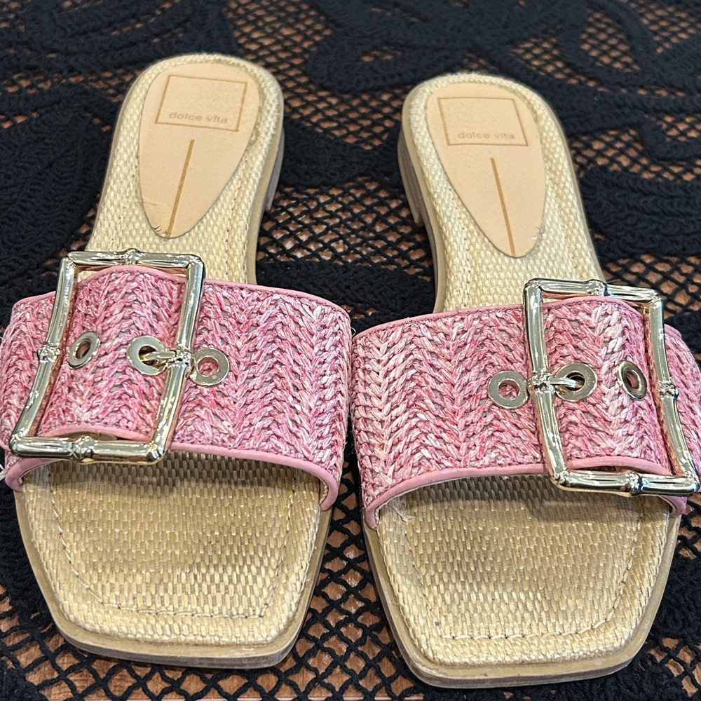 DV by Dolce Vita Pink Woven Slide Sandals size 9